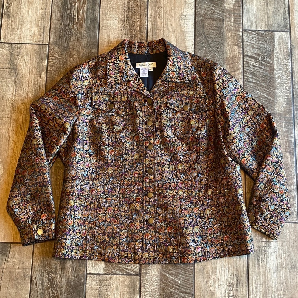 Coldwater Creek Multicolor Embroidered Jacket